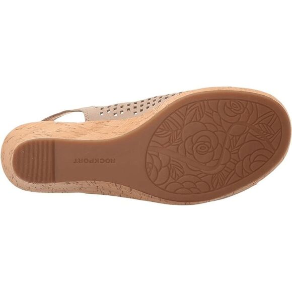 Rockport Women's Briah Perf Sling Wedge Sandals - Beige 10M - Picture 12 of 13